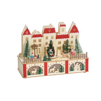 InLit Yule Town – Beleuchtetes Weihnachtsdorf mit Musik & Bewegung – 28 cm 2590076